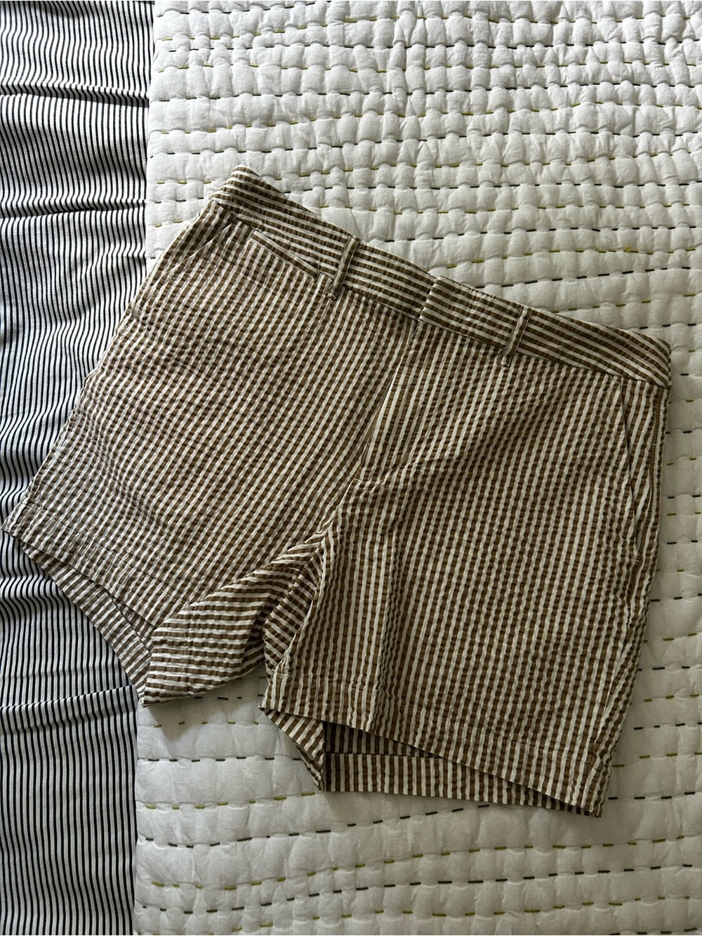 a new day Tan and White Striped Shorts